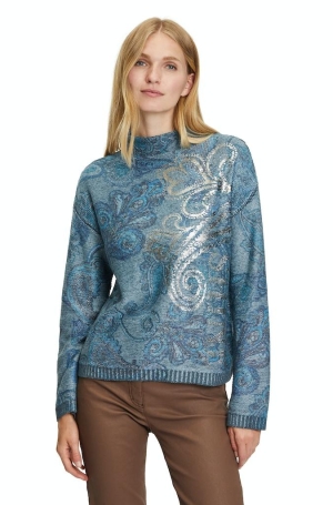 Betty Barclay női pulóver, csónaknyakú, törökmintás