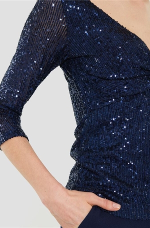 Swing női felső 34-es ujjú,csupaflitter