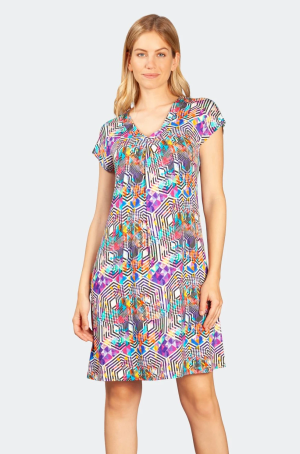 hajo női ruha, japánujjú, V-nyakú, nyakánál húzott