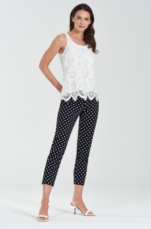 Robell női nadrág, capry farzsebes pöttyös