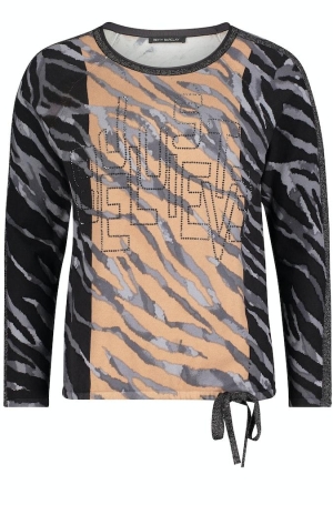 Betty Barclay női felső, kereknyakú, alul húzott, elöl köves