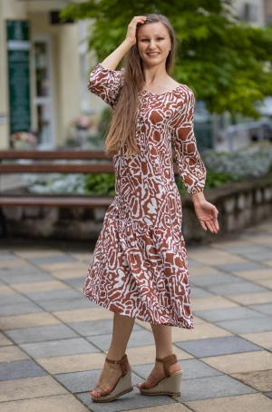 Via Appia női ruha bő,3/4-es ujjú,hosszú,alján fodor