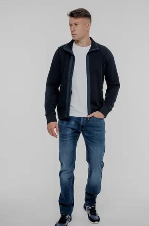 Pierre Cardin férfi kardigán, galléros, cipzáros