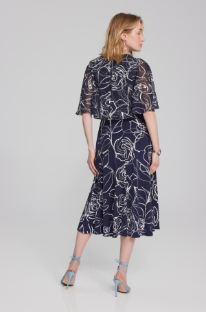 Joseph Ribkoff női ruha hosszú,lepkeujjú,derékban szabott,csatos