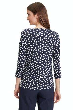 Betty Barclay női felső, húzott-csónaknyakú, 3/4-es ujjú, nyakán karika