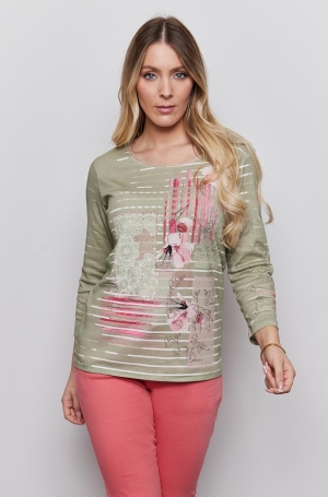 Kalisson női felső, kereknyakú, 3/4-es ujjú