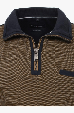 Casamoda férfi pulóver, cipzáros, galléros