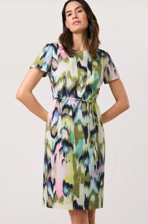 Gerry Weber női ruha, kereknyakú, rövidujjú, megkötős