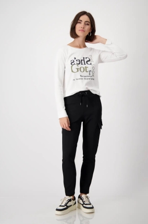 Monari női nadrág, szabadidő, oldalzsebes, sávoly