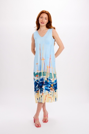 Dolcezza női ruha midi, ujjatlan,hátul cipzáros,karcsúsított