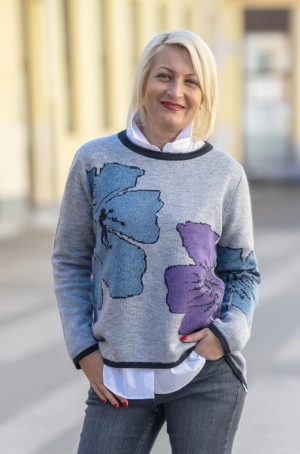 Betty Barclay női pulóver, kereknyakú, hátul hosszabb