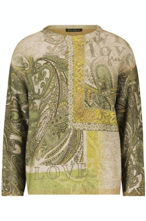 Betty Barclay női pulóver, kereknyakú, köves, törökmintás