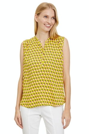 Betty Barclay női felső, ujjatlan, kerekített aljú, gombos