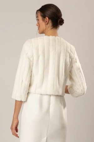 Apart női kabátka, chanel, szőrme, 3/4-es ujjú