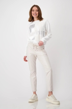 Monari női nadrág textílbőr,gumis aljú,oldalt cipzáros