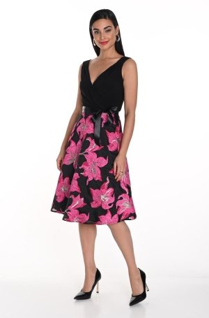 Frank Lymann női ruha újjatlan,alja brokát mintás tüll,megkötős