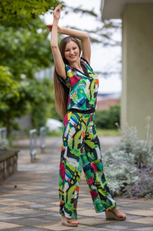 Maloka női nadrág bő,hátul gumis derekú