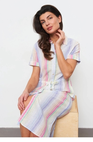 Gerry Weber női ruha, len, ingruha, megkötős, 2 oldalt hasított