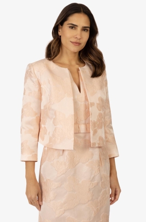 Apart női kabátka, chanel, brokátmintás, 3/4-es ujjú