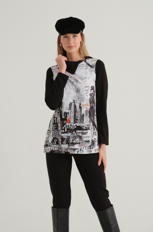 Dolcezza női tunika kétoldalt sliccelt,nyakán cipzáros