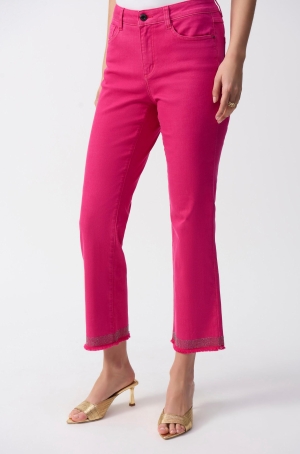 Joseph Ribkoff női nadrág, 5 zsebes, szárán köves-rojtos