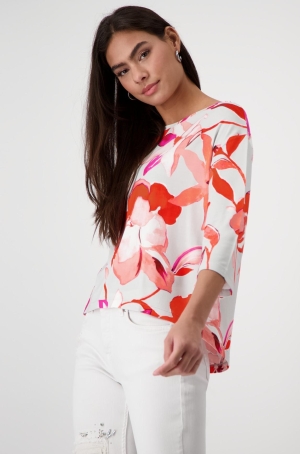 Monari női felső, 3/4-es ujjú, hátul hosszabb