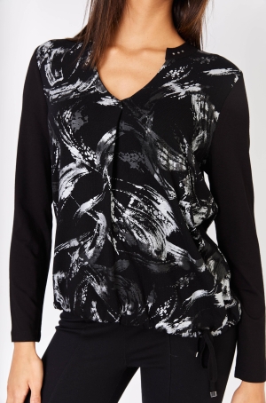 Dolcezza női felső, V-nyakú, hosszúujjú, alul megkötős