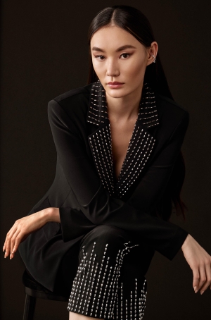 Joseph Ribkoff női blézer, köves gallér, gombos, zsebpatnis